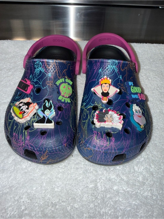 Disney Other - Disney Kids' Villians Crocs in Purple & Pink with Villains Charms Girls Size 13